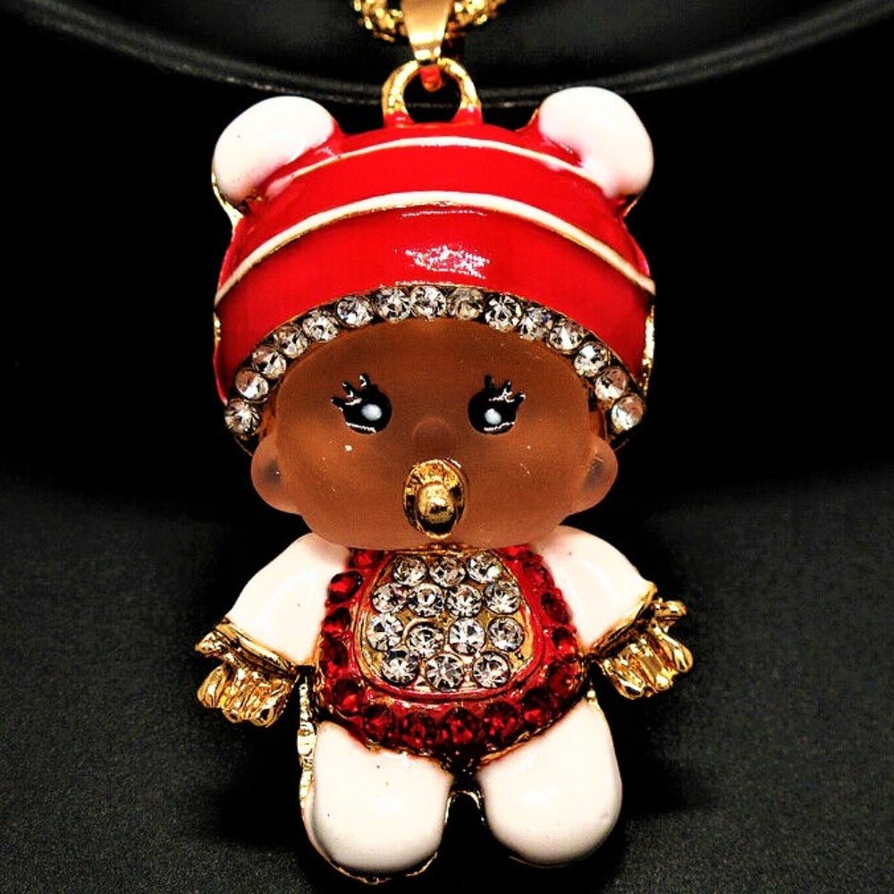 Articulated 3D Crystal Bebichhichi Doll Necklace